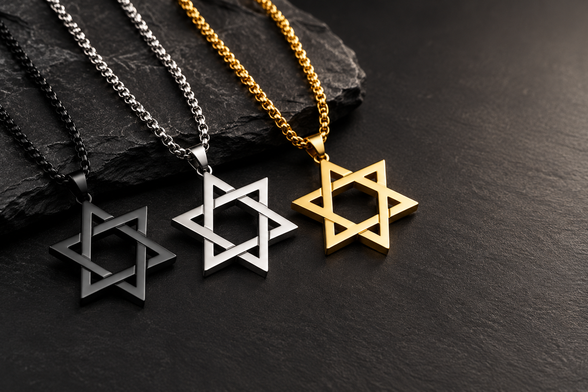 Magen — Solid Stainless Steel Star of David Necklace