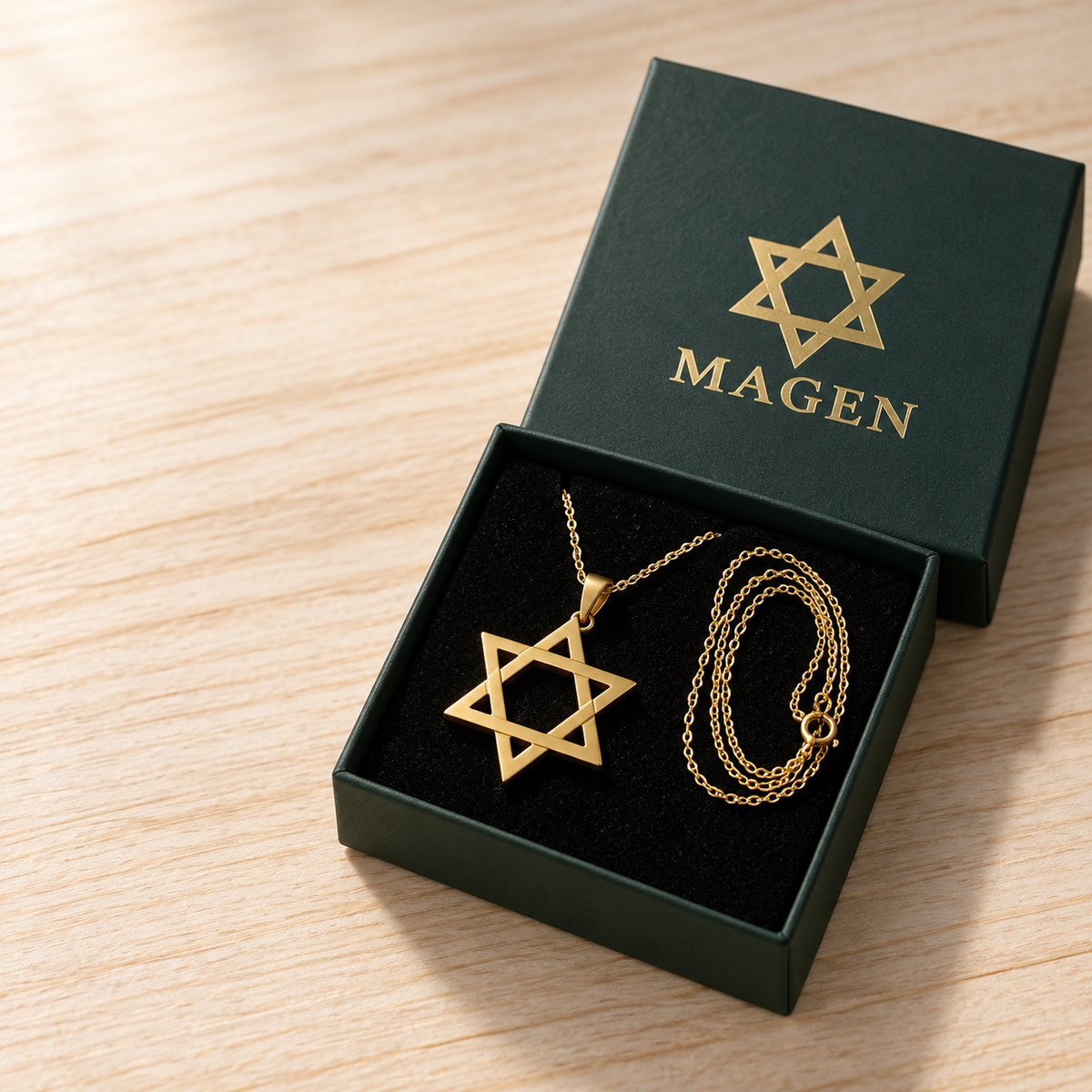 Magen — Solid Stainless Steel Star of David Necklace